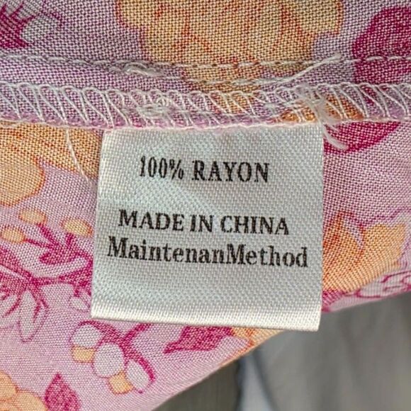 ZESICA Pink & Orange Floral Bohemian Wrap V-Neck Ruffle Flowy Midi Dress Size S - Picture 9 of 11